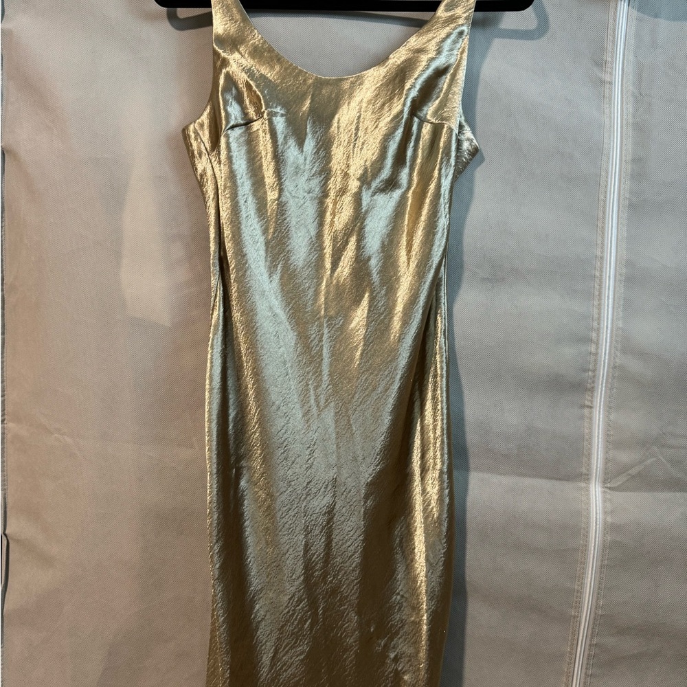 ASOS Gold Spaghetti Strap Slip Dress